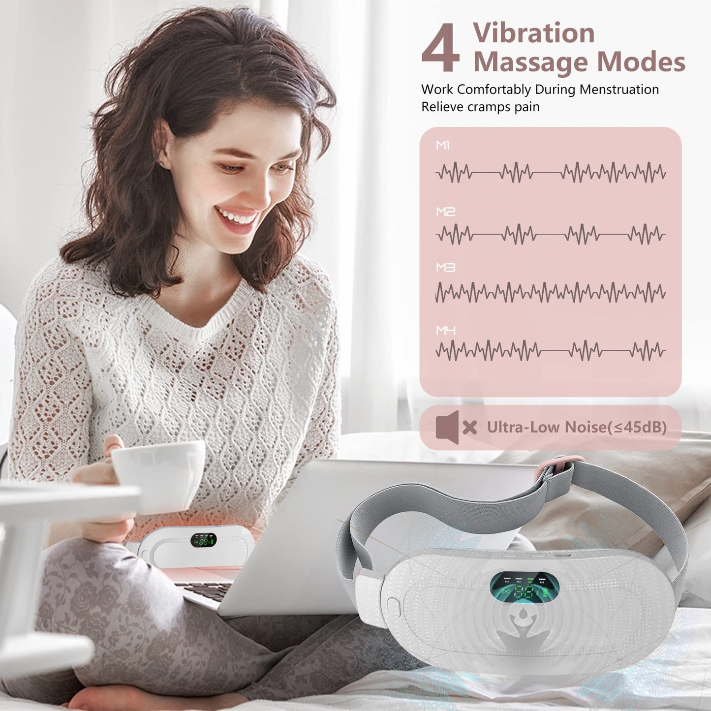 Cinturón de Masaje Abdominal con Calor – Alivio Rápido para Cólicos Menstruales y Dolor Lumbar